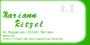mariann ritzel business card